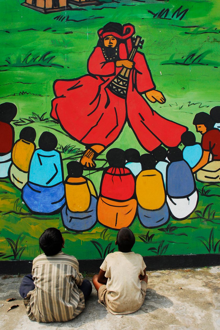 Baul est la chanson folklorique traditionnelle au Bangladesh. De nombreux groupes de chanteurs interprètent leur chanson dans plusieurs villages. Cette image est une peinture à côté d