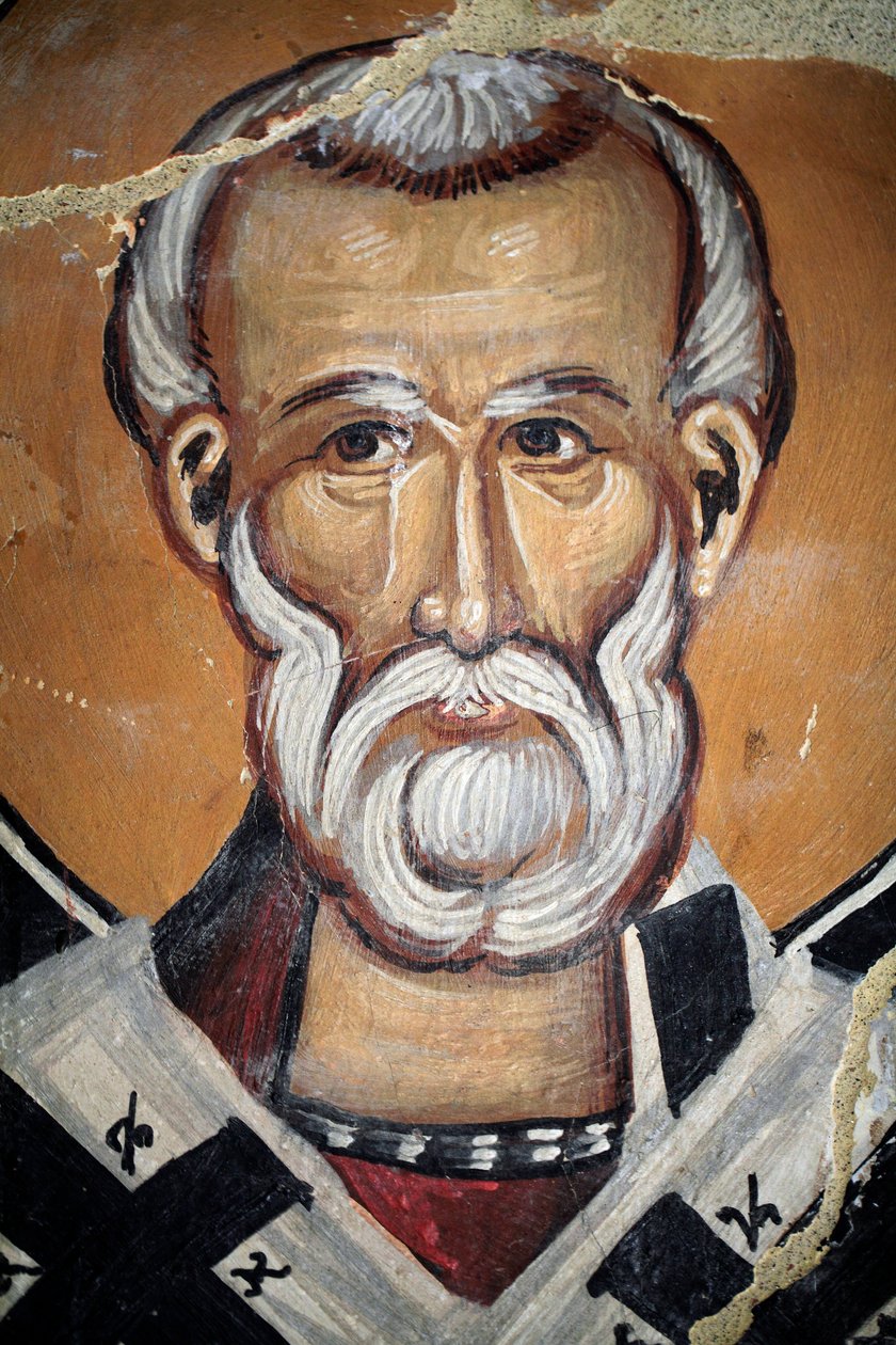 Fresque byzantine du 15ème siècle (détail), Saint Nicolas, Chapelle de l