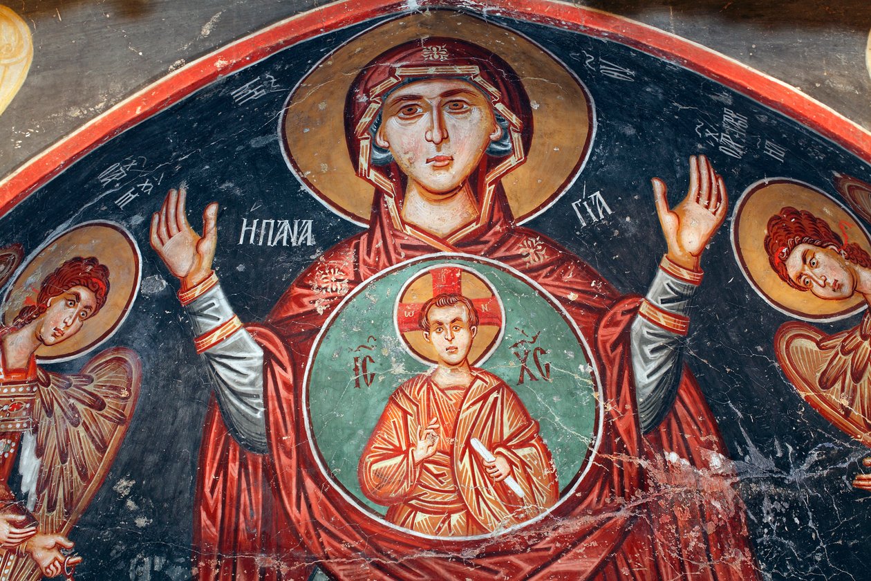 Fresque byzantine du XVe siècle La Sainte Marie, église de l