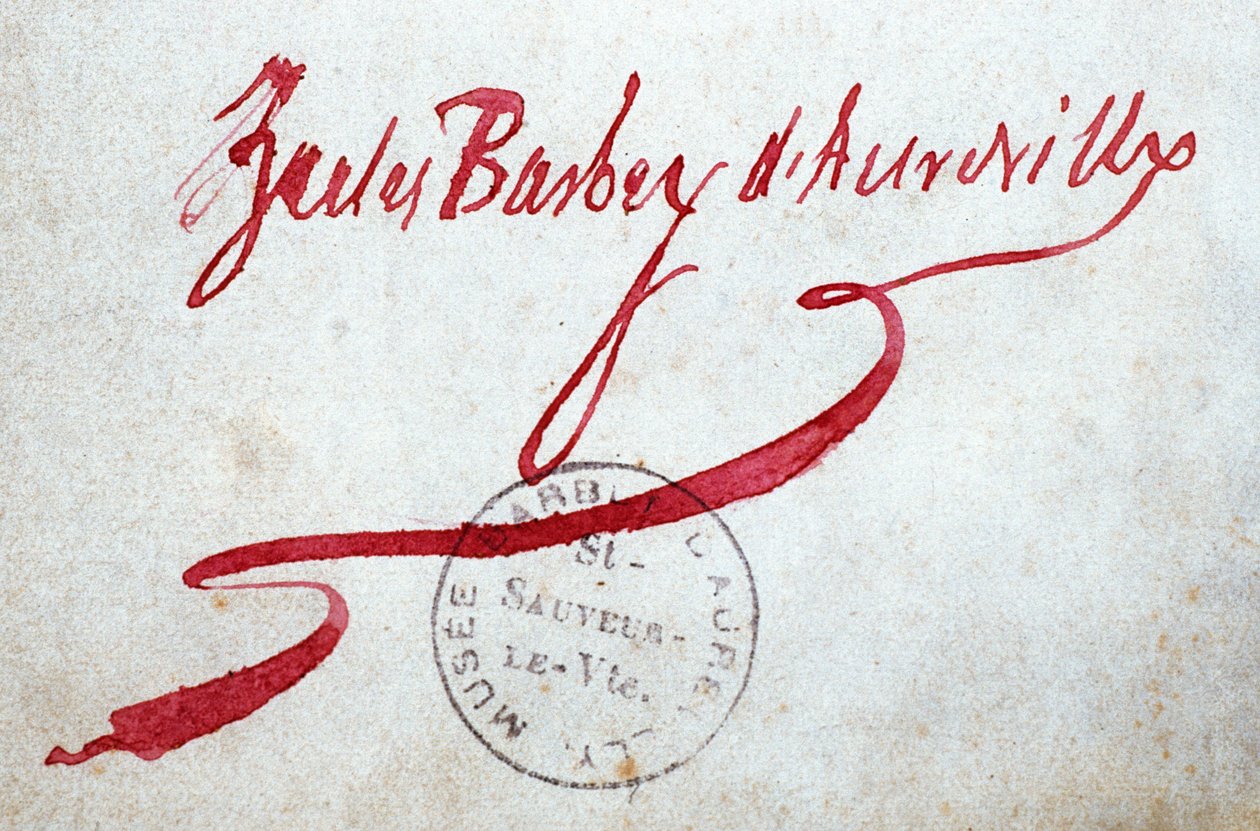 Manche N* 087, Musée de St Sauveur le Vicomte, Signature de Jules Barbey d