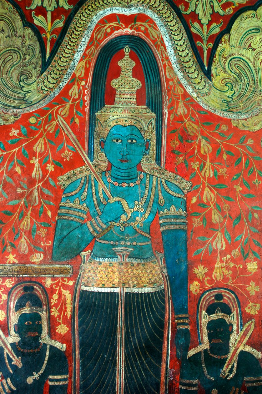 Fresque sur les murs du temple de Kelaniya à Kelaniya Vihara, l