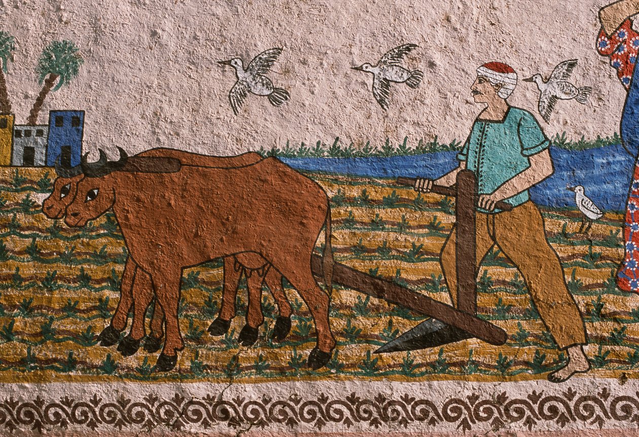 Mur peint représentant un laboureur, rive ouest, Louxor - Unknown