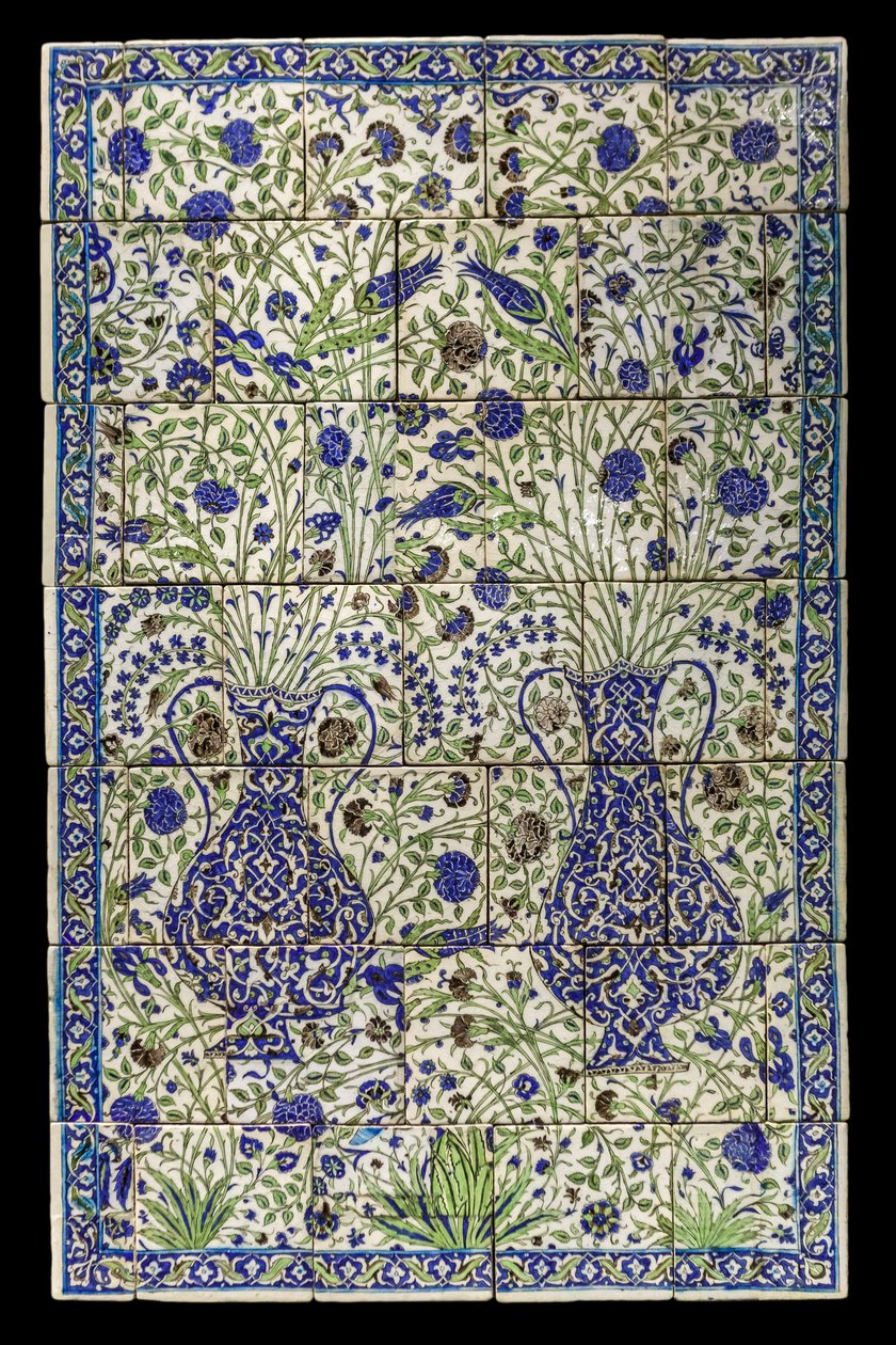 Panneau avec composition florale. Syrie, Damas, 1550-1650. Céramique, décor peint sous glaçure. Musée du Louvre - Unknown