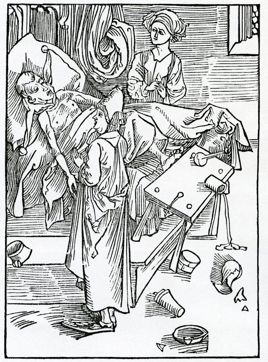 De ceux qui sont malades et impatients et désobéissants au médecin, illustration de la traduction anglaise d