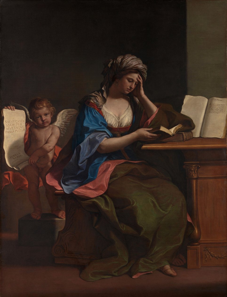 La Sibylle de Samos avec un putto - Guercino