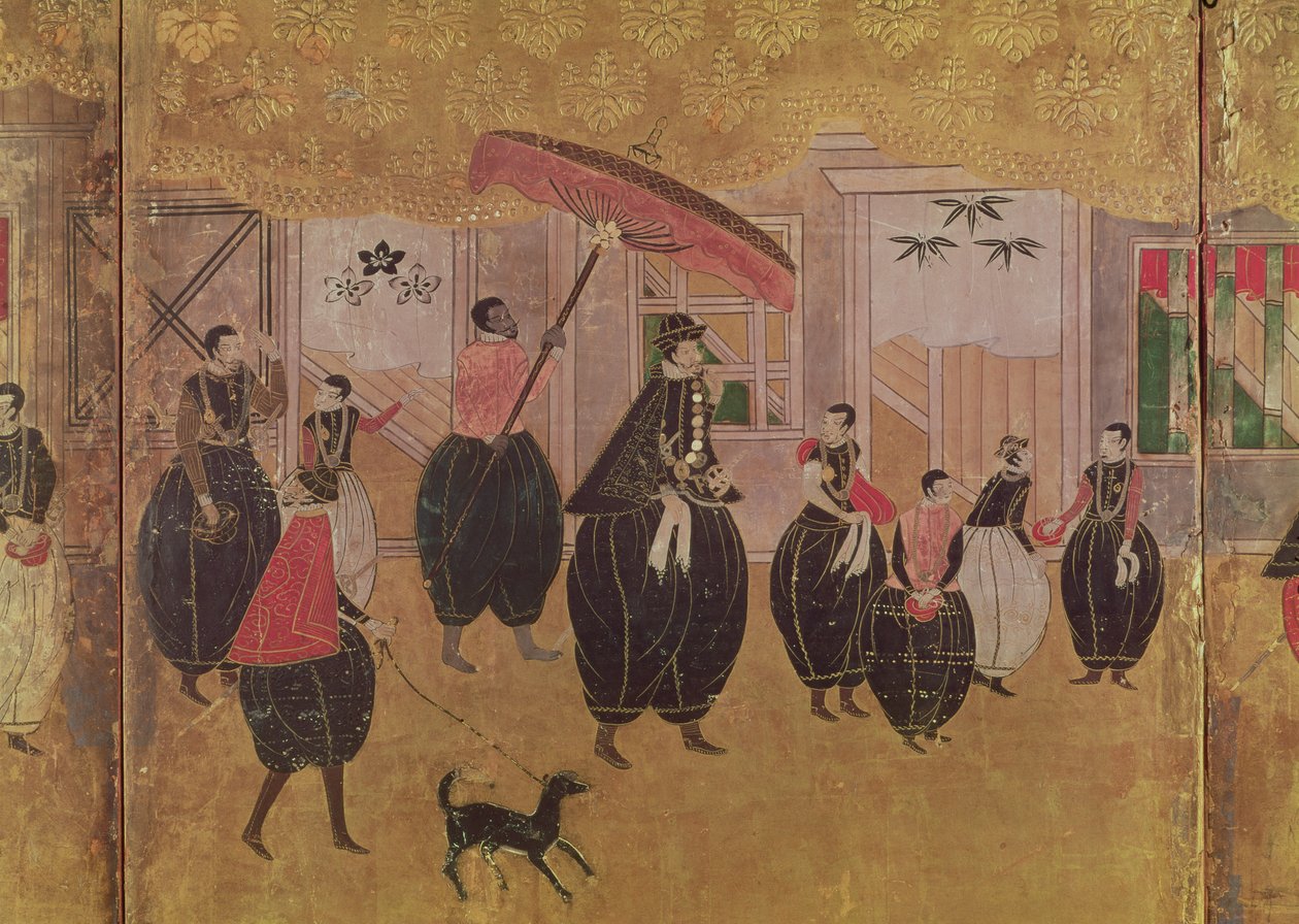 Saint François Xavier (1506-51) et son entourage, (détail) - Japanese School