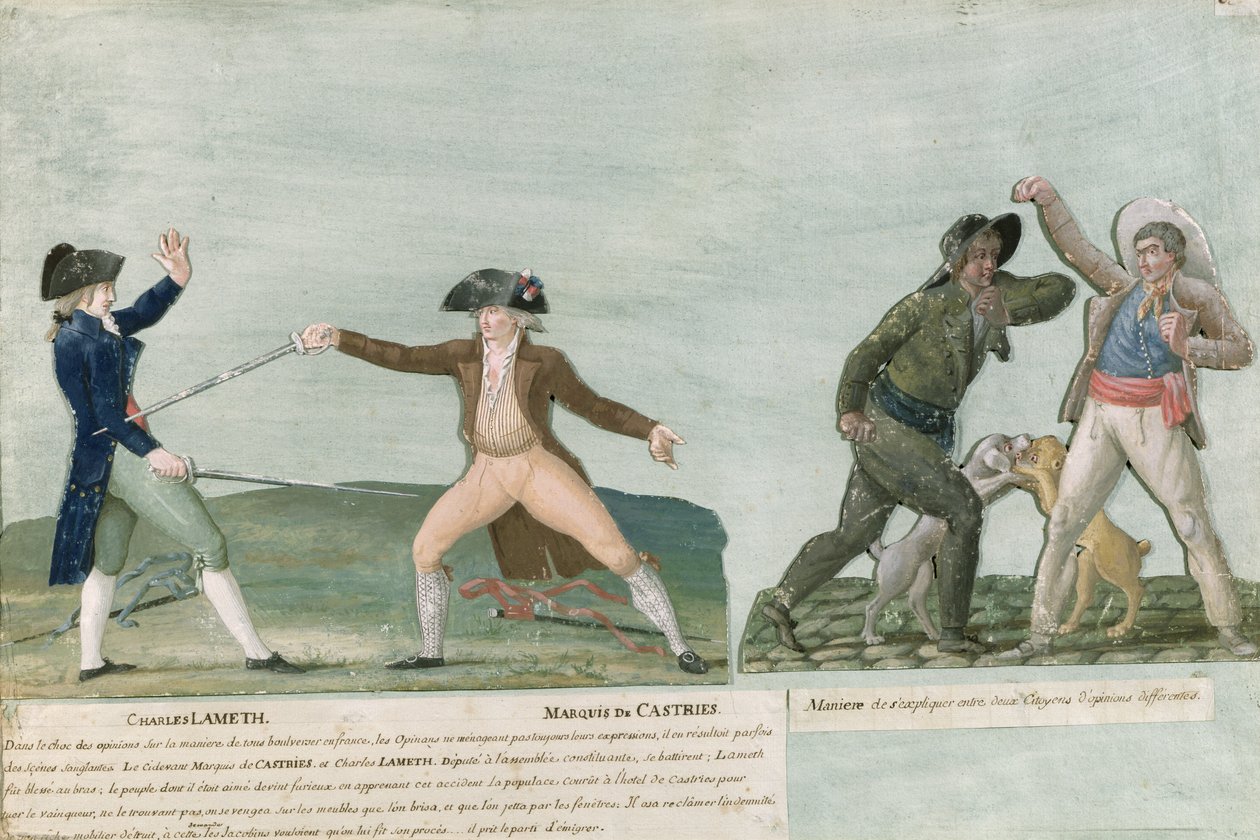 Général Charles Lameth (1757-1832) et Charles Eugène de La Croix (1727-1800) Marquis de Castries. Deux citoyens avec des opinions différentes - Lesueur Brothers