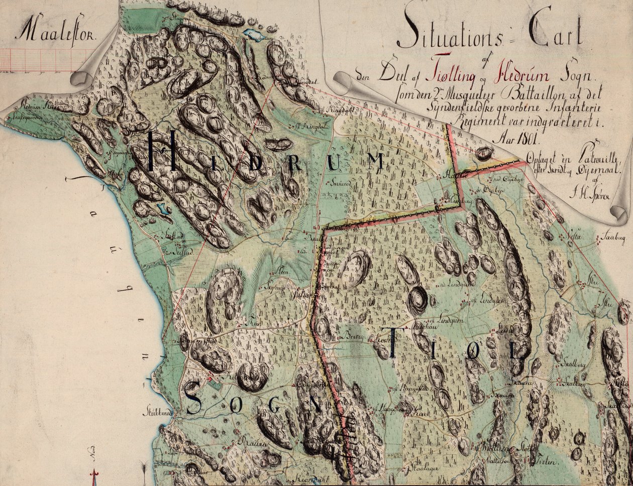 La carte est publiée en dessin à la main (1801) et montre Vestfold - Unknown