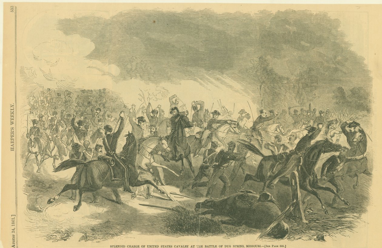 Charge splendide de la cavalerie des États-Unis à la bataille de Dug Spring, Missouri - Unknown