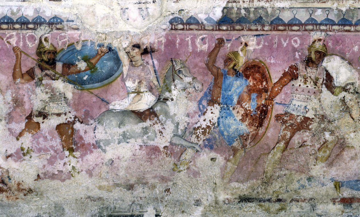 Bataille entre Grecs et Amazones, détail du côté du sarcophage des Amazones, Tarquinia, 4e siècle av. J.-C. - Unknown
