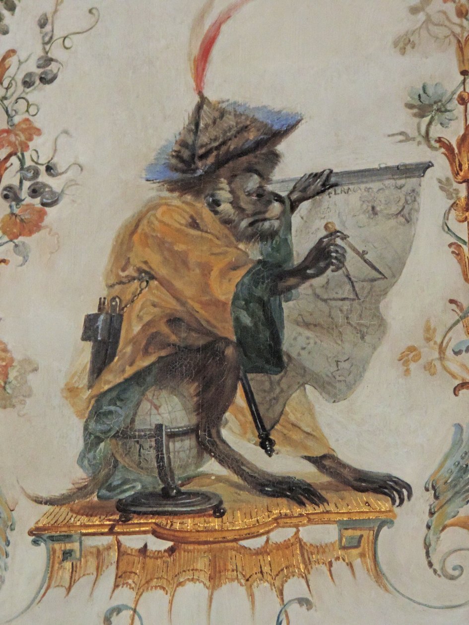 Chantilly, Château : Un détail de la décoration dans la Grande Singerie par Christophe Huet, 1737 - Unknown