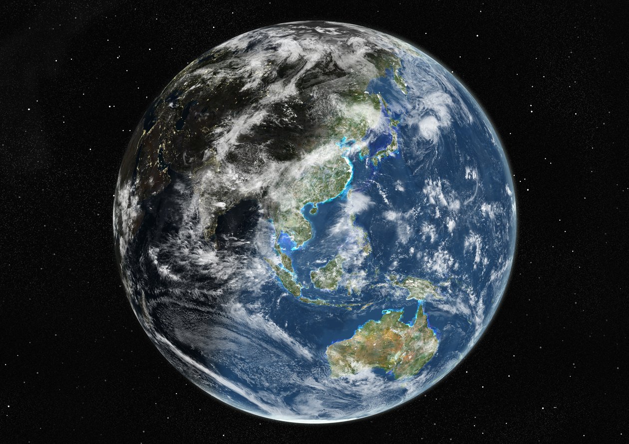 Globe centré sur l