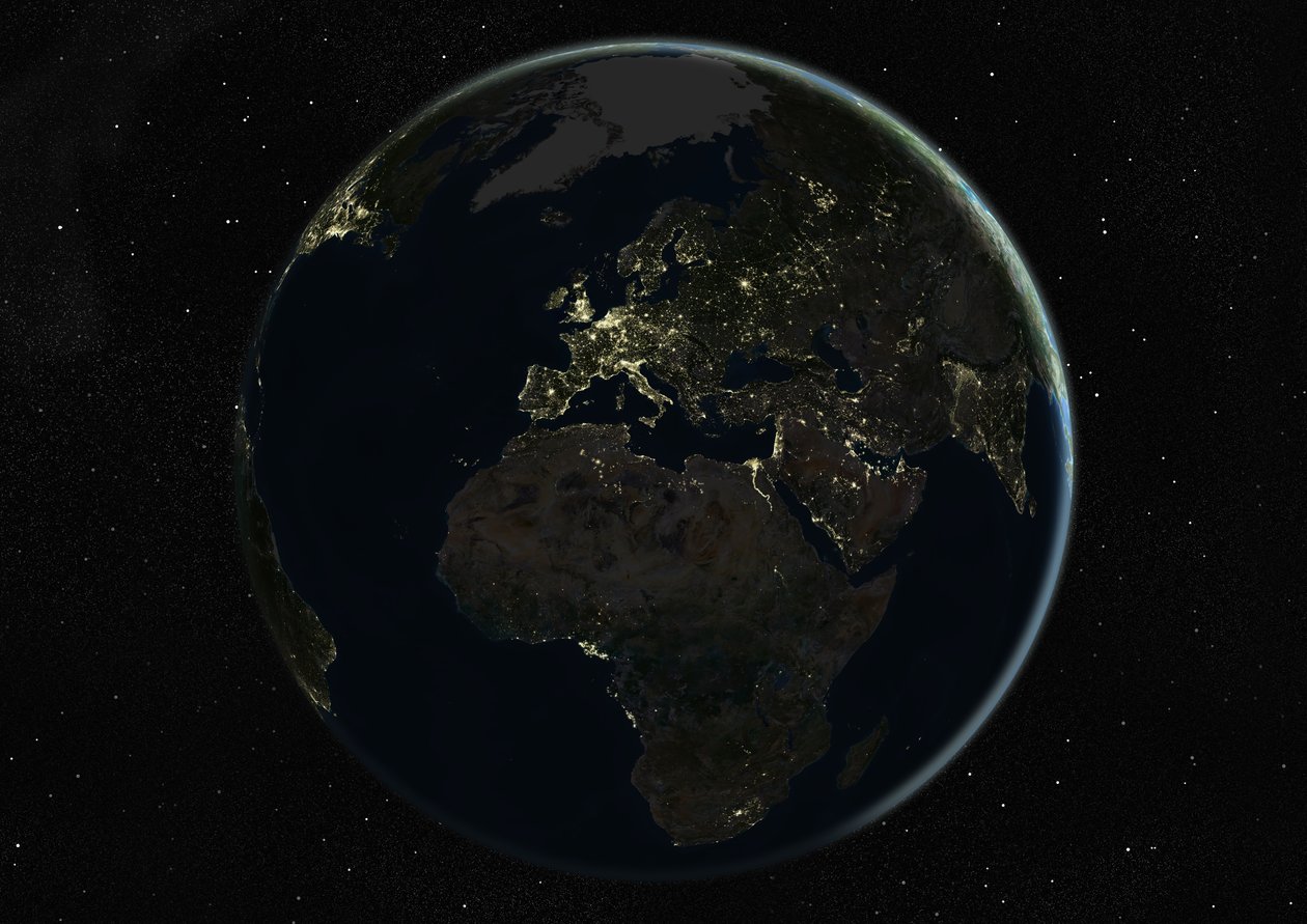 Globe centré sur l