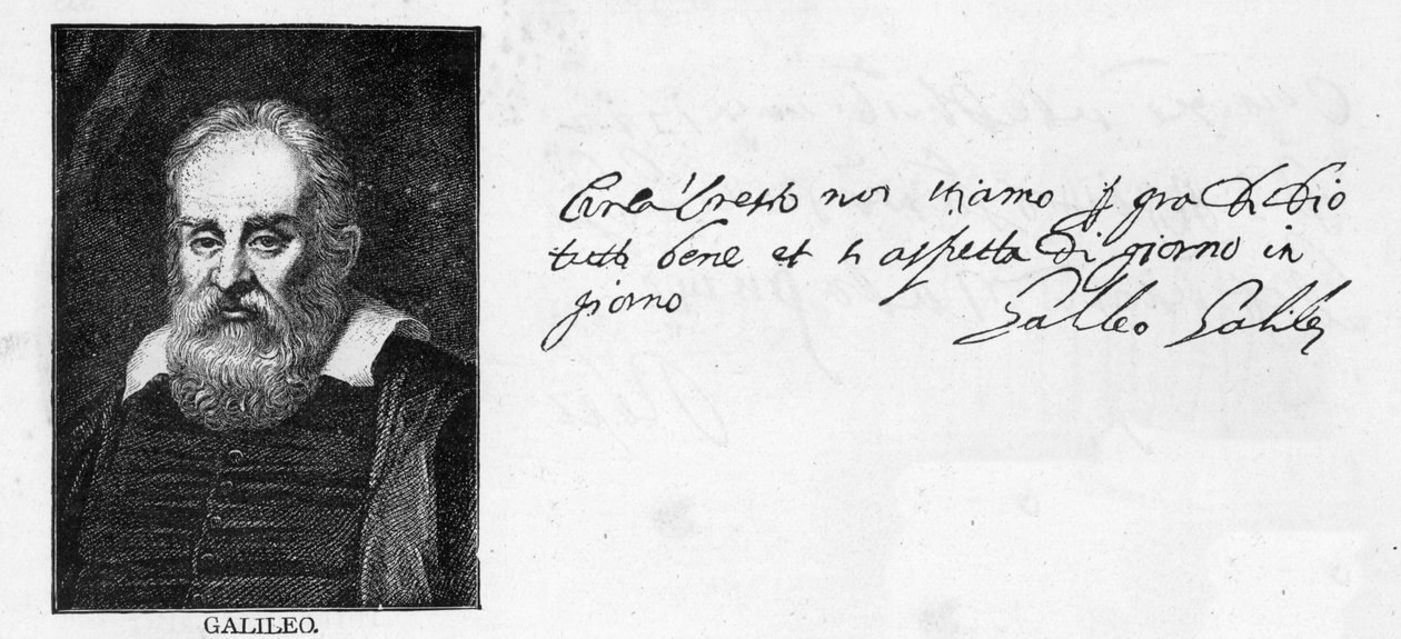 Écriture et signature de Galileo Galilei d
