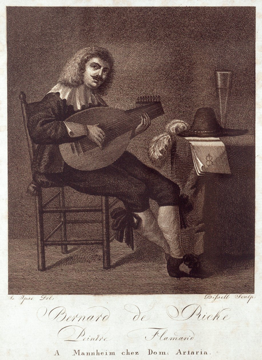 Luthiste assis à une table - Unknown