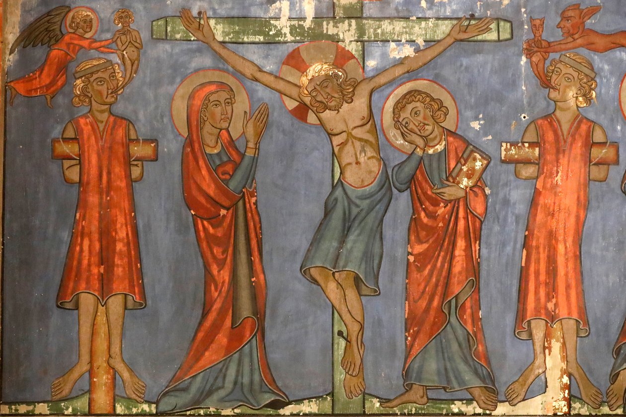 Église protestante Saint-Pierre-le-Jeune, La crucifixion, Jésus sur la croix, fresque, Strasbourg, France - Unknown