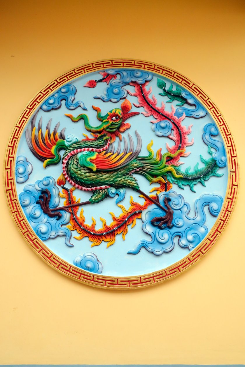 Pagode Sung Hung. Sculpture de phénix chinois. Phu Quoc. Vietnam - Unknown