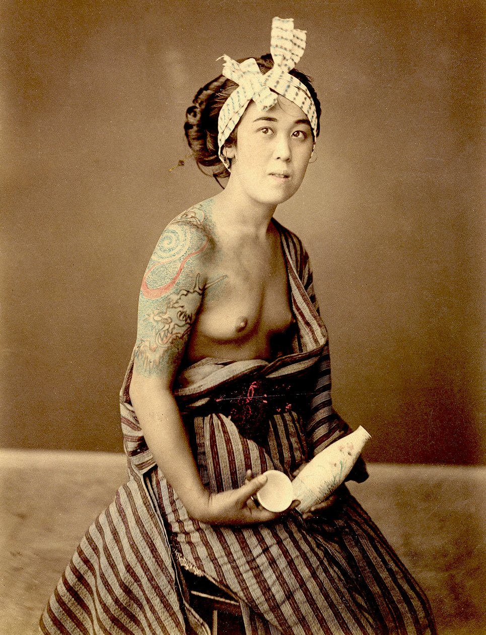 Femme japonaise tatouée, vers 1890 - Unknown