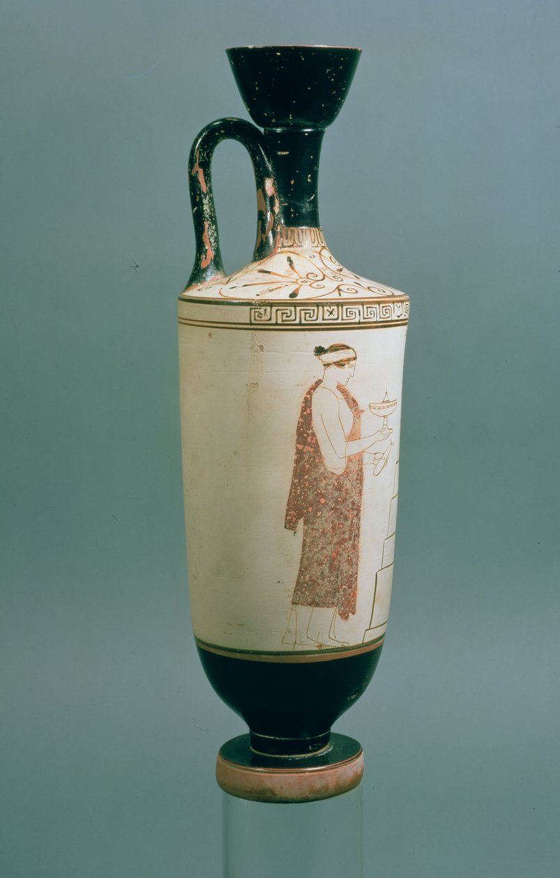 Lécythe attique à fond blanc décorée d
