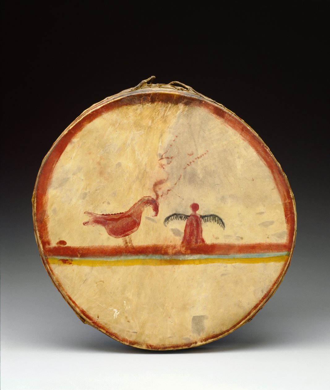 Tambour, Culture Chippewa, vers 1840 - American School