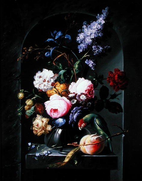 Nature morte avec perroquet, 19ème siècle - Austrian School