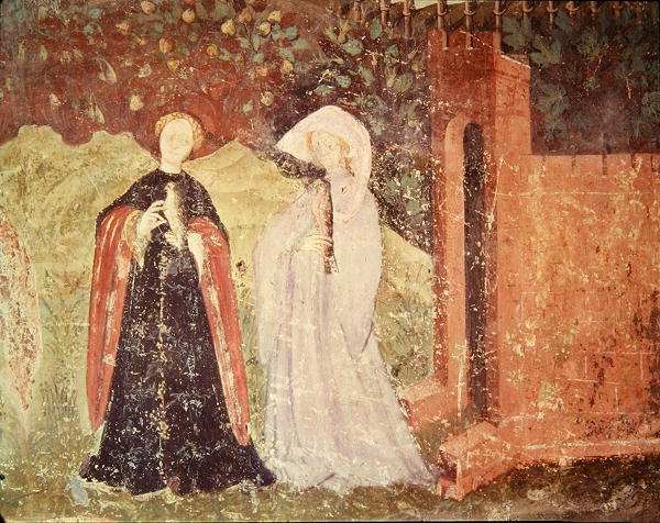 Le Mois de Juin, détail de deux femmes en promenade - Bohemian School