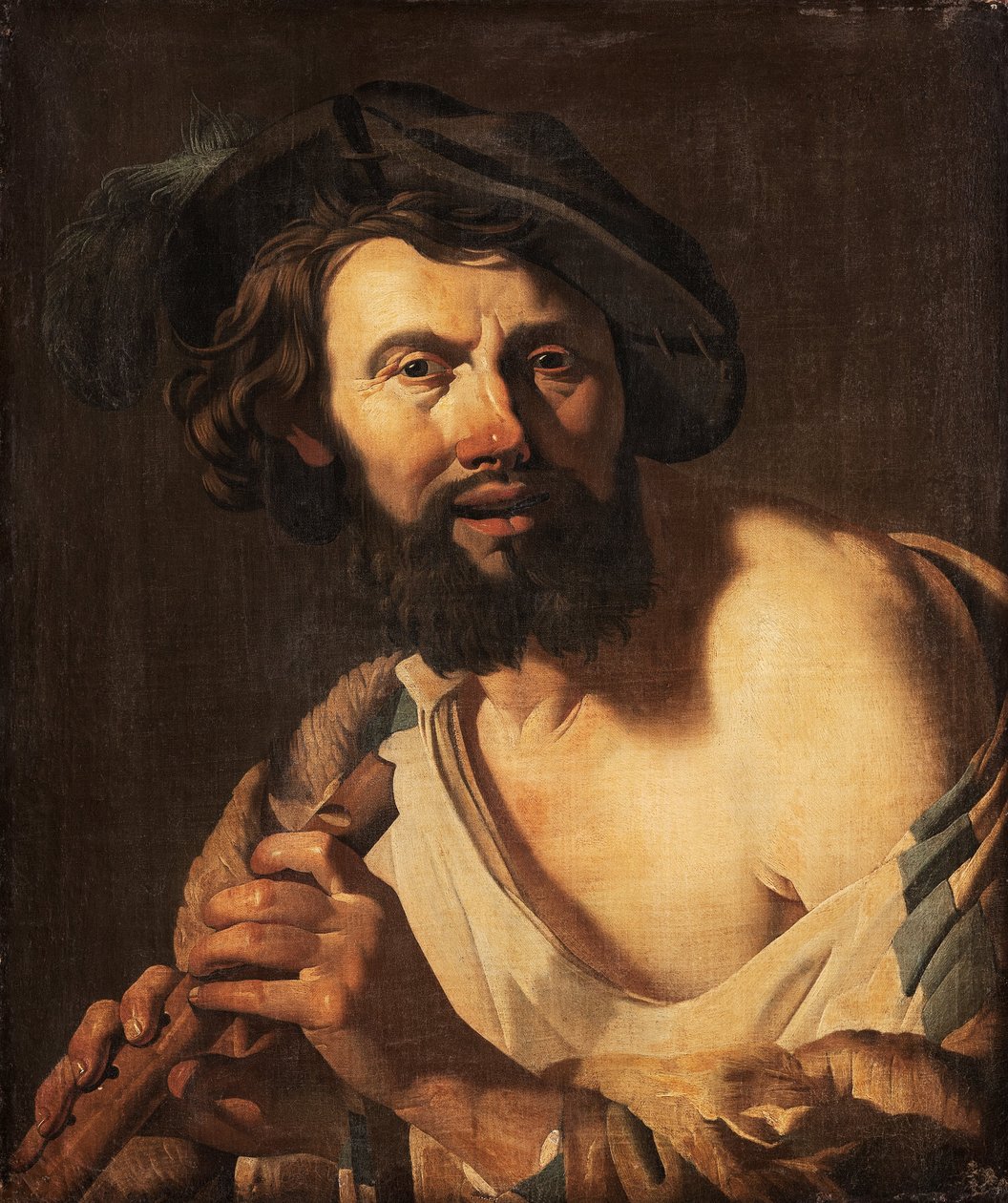 Homme avec flûte, 1625 - Dutch School