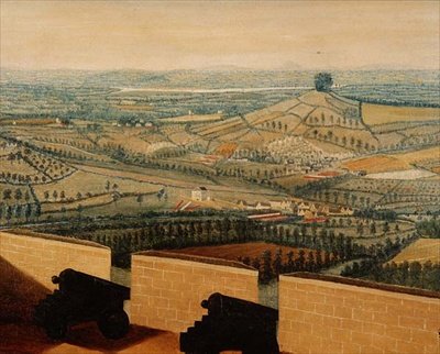 Paysage étendu vu de Rodborough Fort, vers 1764 (détail) - English School