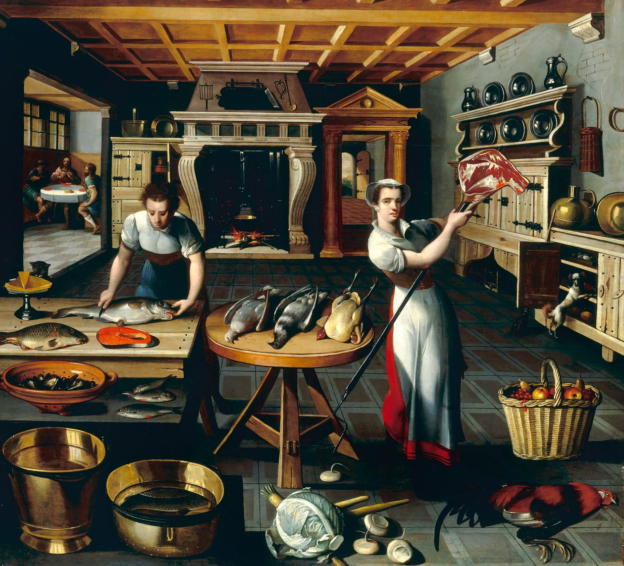 Deux femmes dans une cuisine - Flemish School