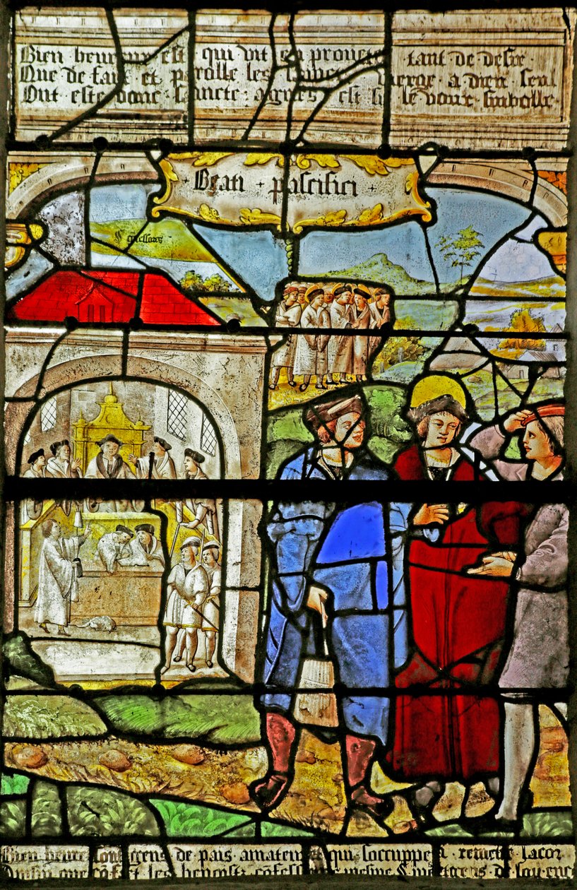 Les Béatitudes, Église Sainte-Tanche de Lhuître, Heureux les pacifiques - French School