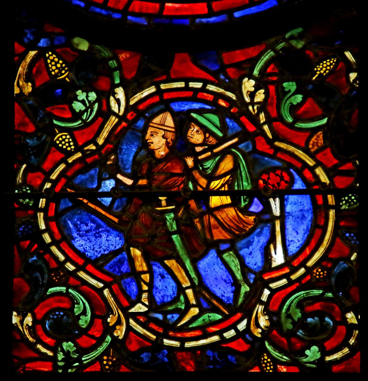 Deux ruffians, scène de la vie de Saint Martin, cathédrale de Chartres - French School