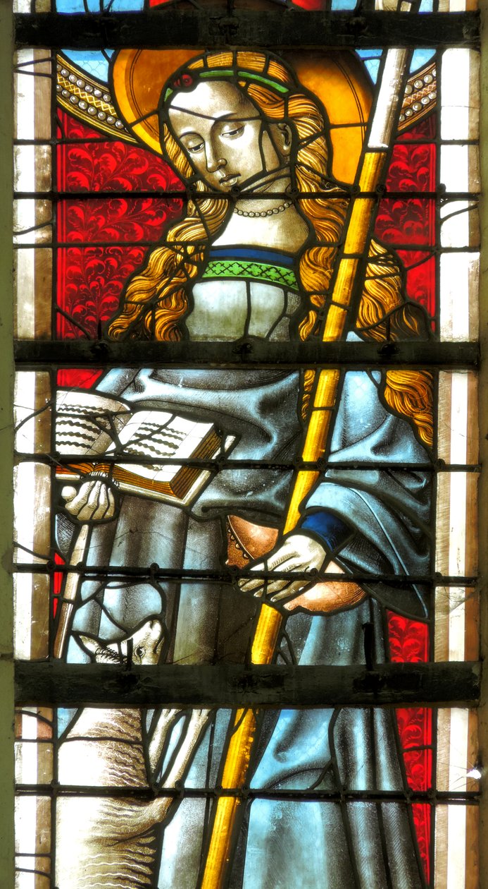 Vitrail représentant Sainte Geneviève - French School