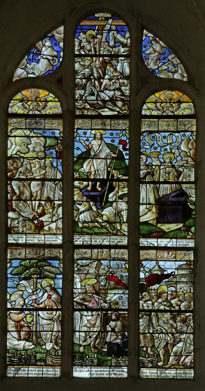 Fenêtre représentant la Résurrection - French School