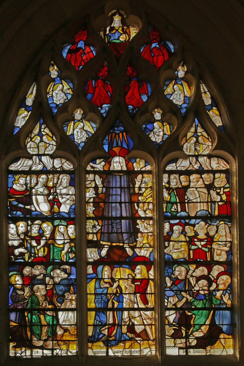 Vitrail représentant la seconde venue du Christ - French School