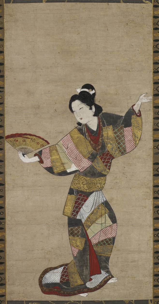 Danseuse avec éventail, c. 1640-1650 - Japanese School