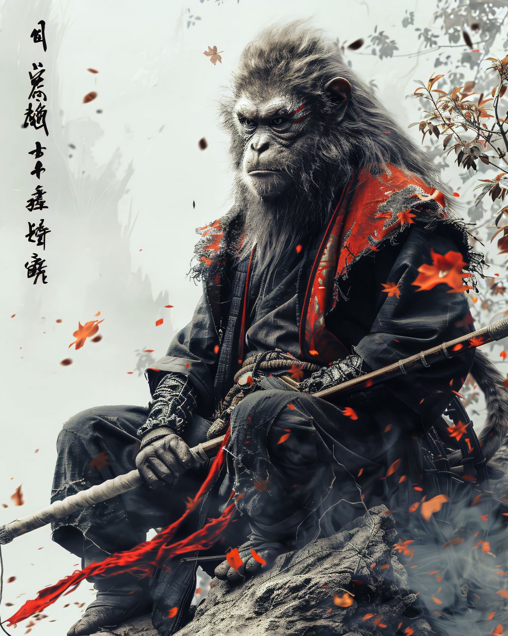 Illustration de singe samouraï - F. Abderrahim
