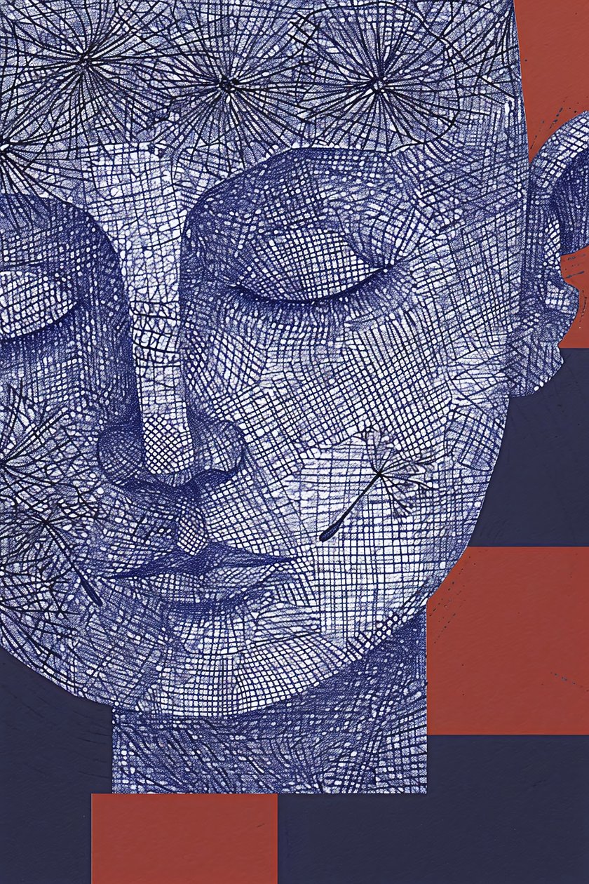Visage bleu d