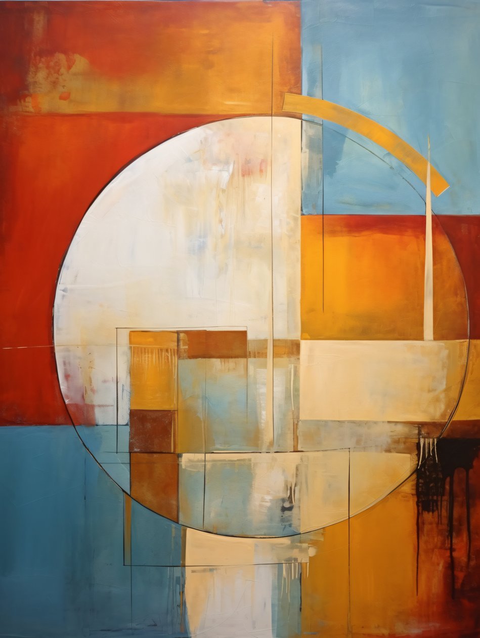 Formes circulaires, peinture abstraite - F. Abderrahim