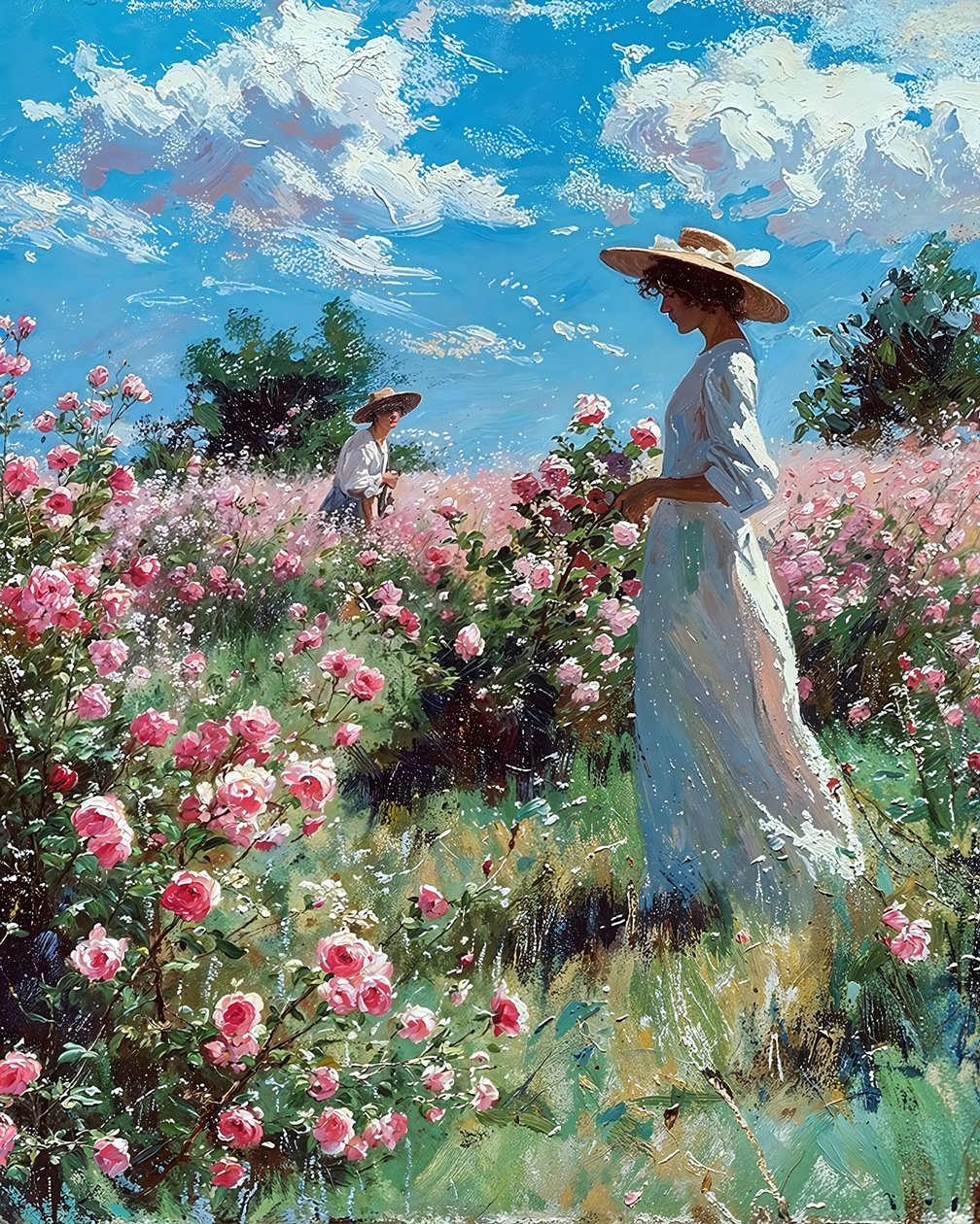 Paysage magnifique avec prairies en fleurs, décoration murale pour toute pièce - F. Abderrahim
