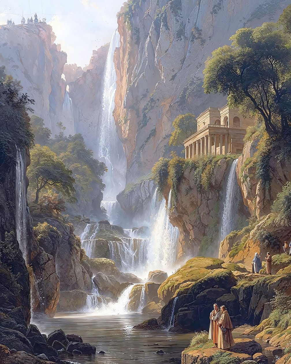 Beau paysage avec une cascade - F. Abderrahim