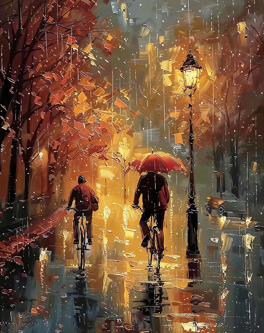 Cyclistes pédalant au milieu d