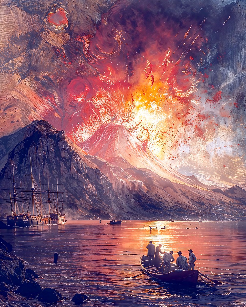 Éruption volcanique près de la mer - F. Abderrahim