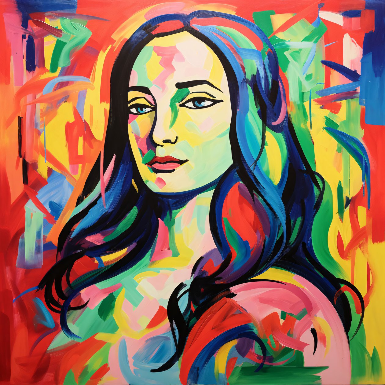 Mona Lisa dans le style fauve d