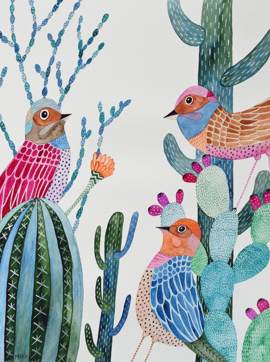oiseaux affamés - Marys Watercolors
