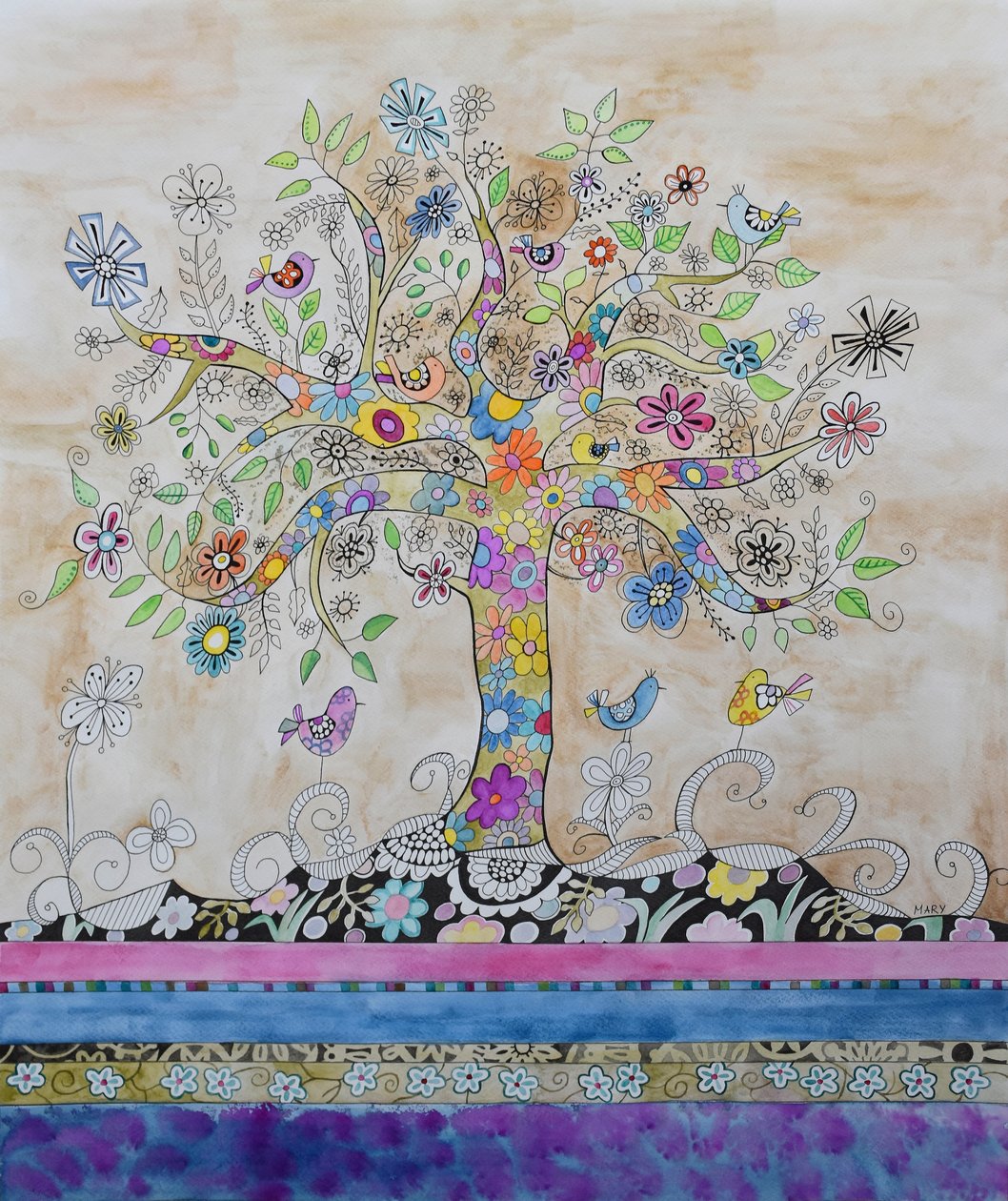 Arbre hippie - Marys Watercolors