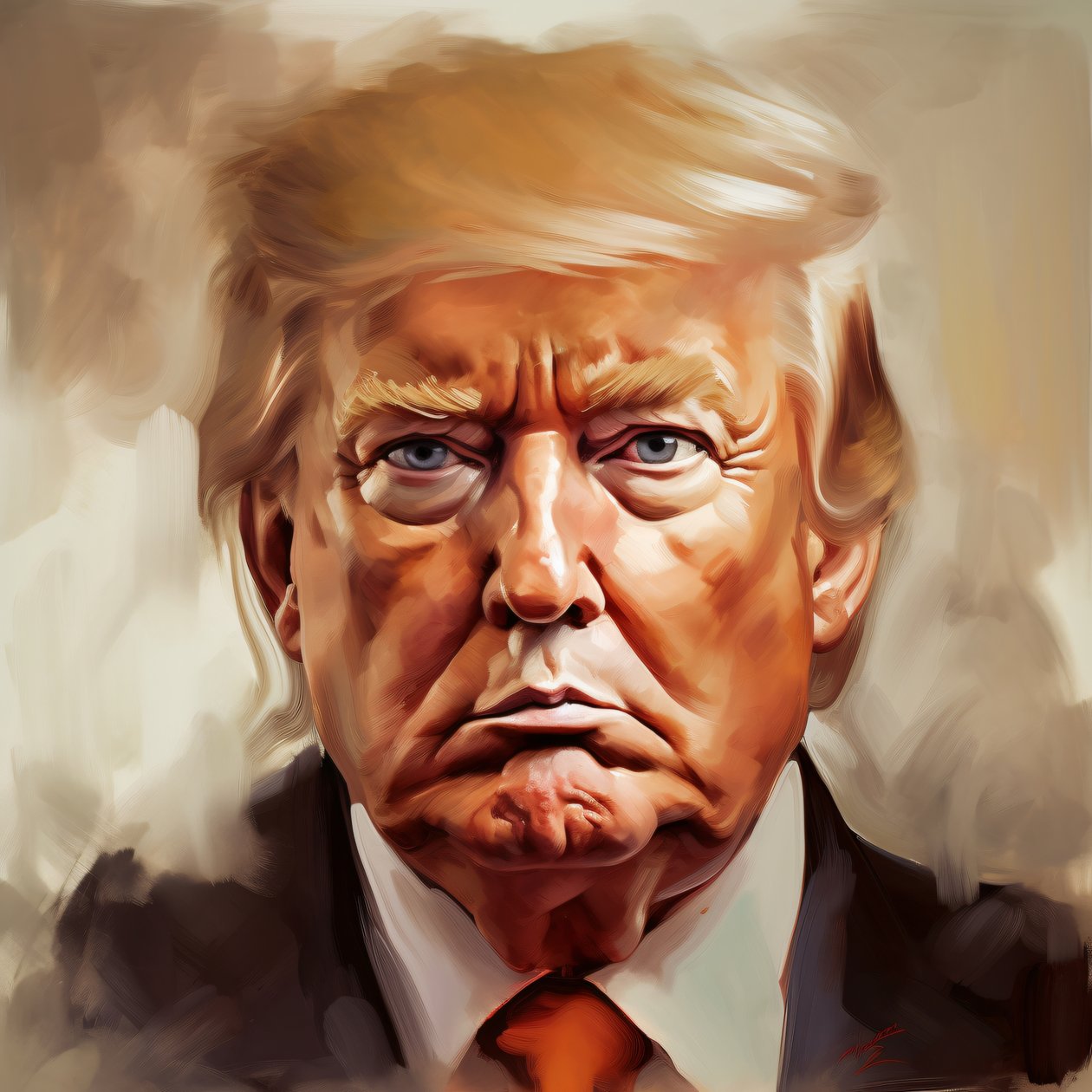 Donald trump painting, Framed poster art prints, Wall Decor for Room - F. Abderrahim
