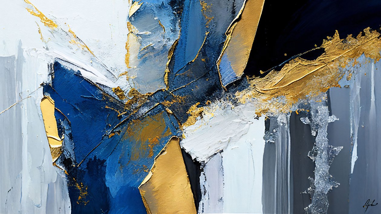 Peinture texturée à gros coups de pinceau, Art numérique imprimable - F. Abderrahim