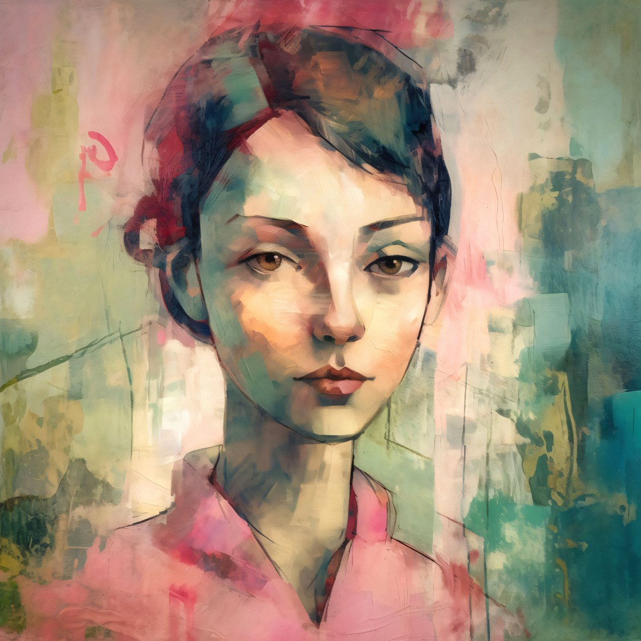 portrait de maurice, jeune femme punk rose, Décorations murales pour toutes les pièces - F. Abderrahim