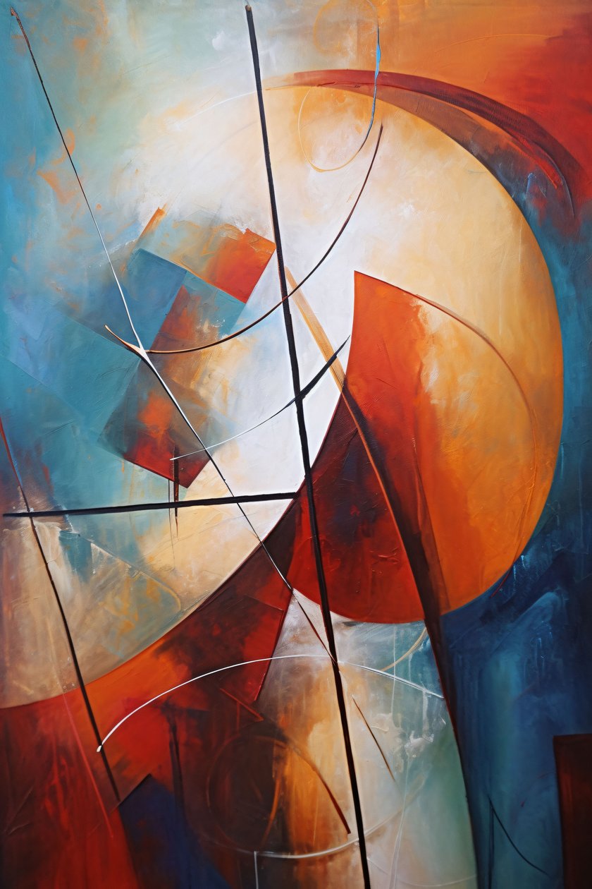 Formes et lignes Art abstrait, toile et cadre mural impression sur demande - F. Abderrahim