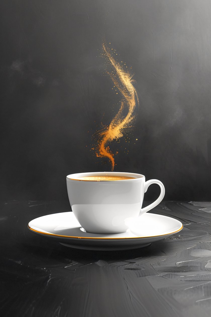 Une petite tasse de café en quelques traits, décor mural | impression sur demande - F. Abderrahim